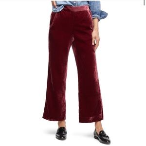 J. Crew Pull-on Peyton Velvet pants in Maroon